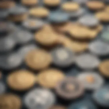 Diverse Array of Digital Currencies A visual representation of various digital currency logos