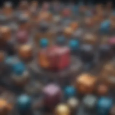 Diverse NFTs in the Digital Marketplace Colorful representation of various NFTs