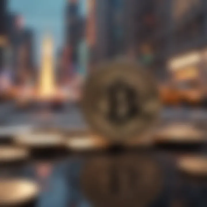 Conceptual image showcasing regulatory aspects of cryptocurrency in New York